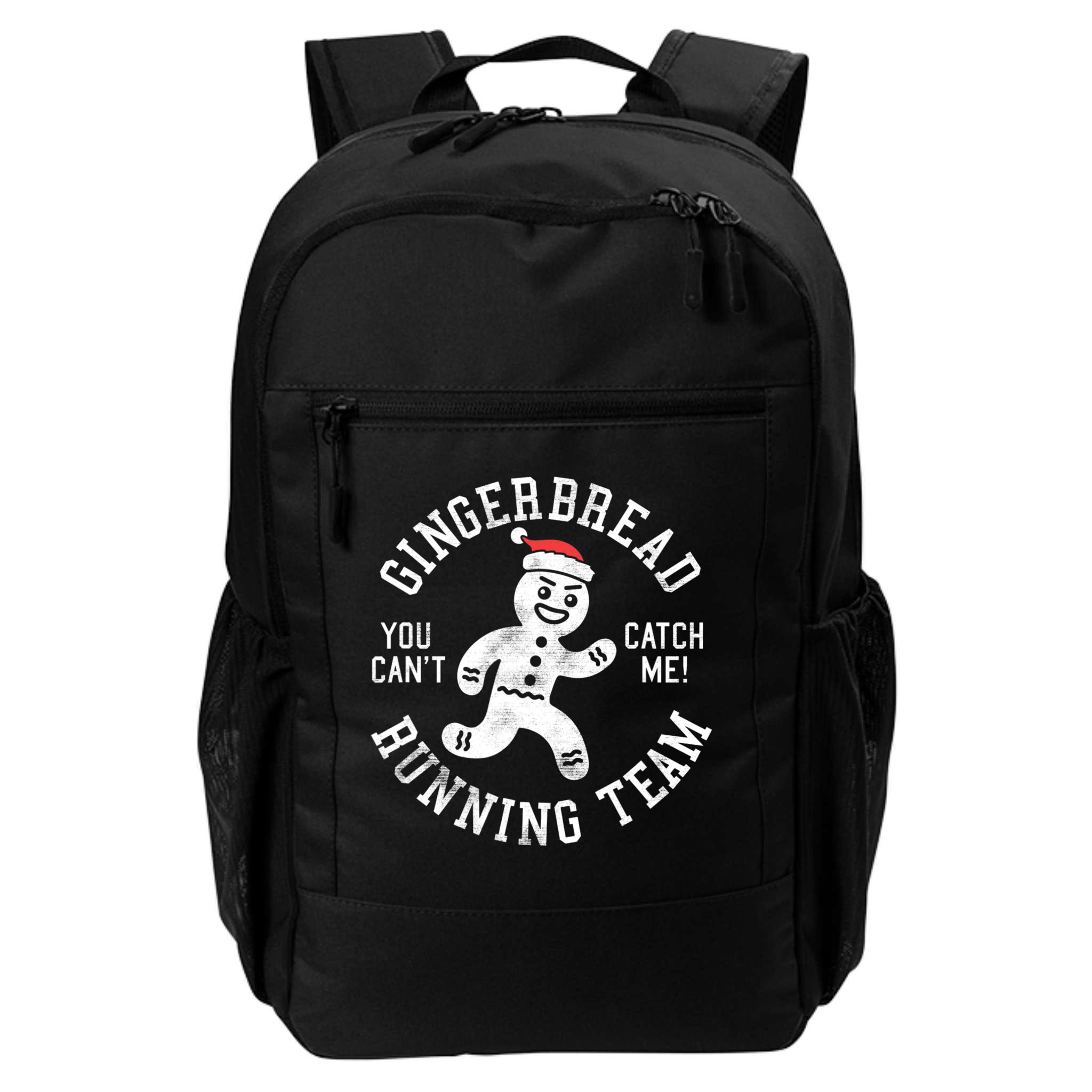 Trendy Gingerbread Running Team Christmas Humor Backpack