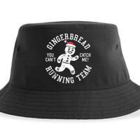 Trendy Gingerbread Running Team Christmas Humor Sustainable Bucket Hat