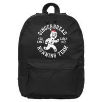 Trendy Gingerbread Running Team Christmas Humor 16 in Basic Backpack