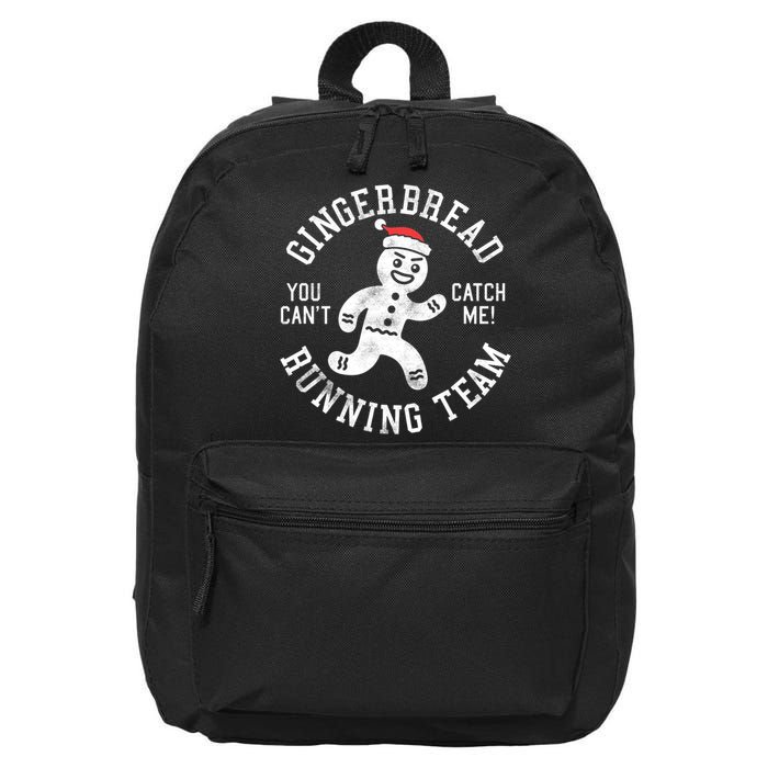 Trendy Gingerbread Running Team Christmas Humor 16 in Basic Backpack