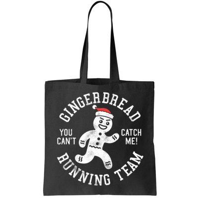 Trendy Gingerbread Running Team Christmas Humor Bag