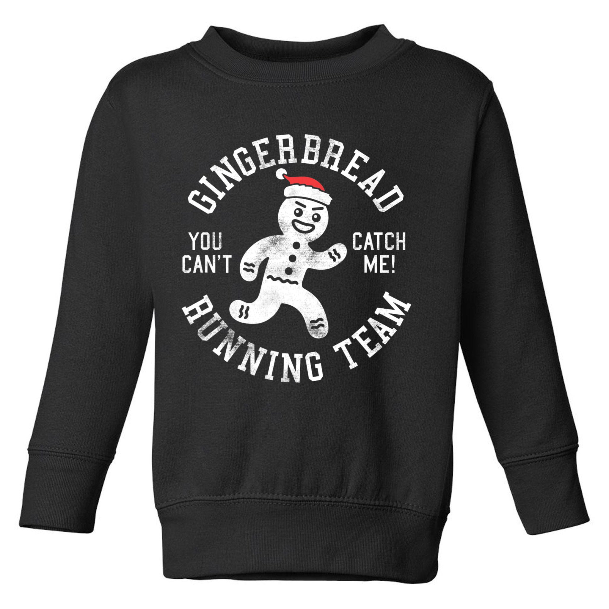 Trendy Gingerbread Running Team Christmas Humor Toddler Sweatshirt