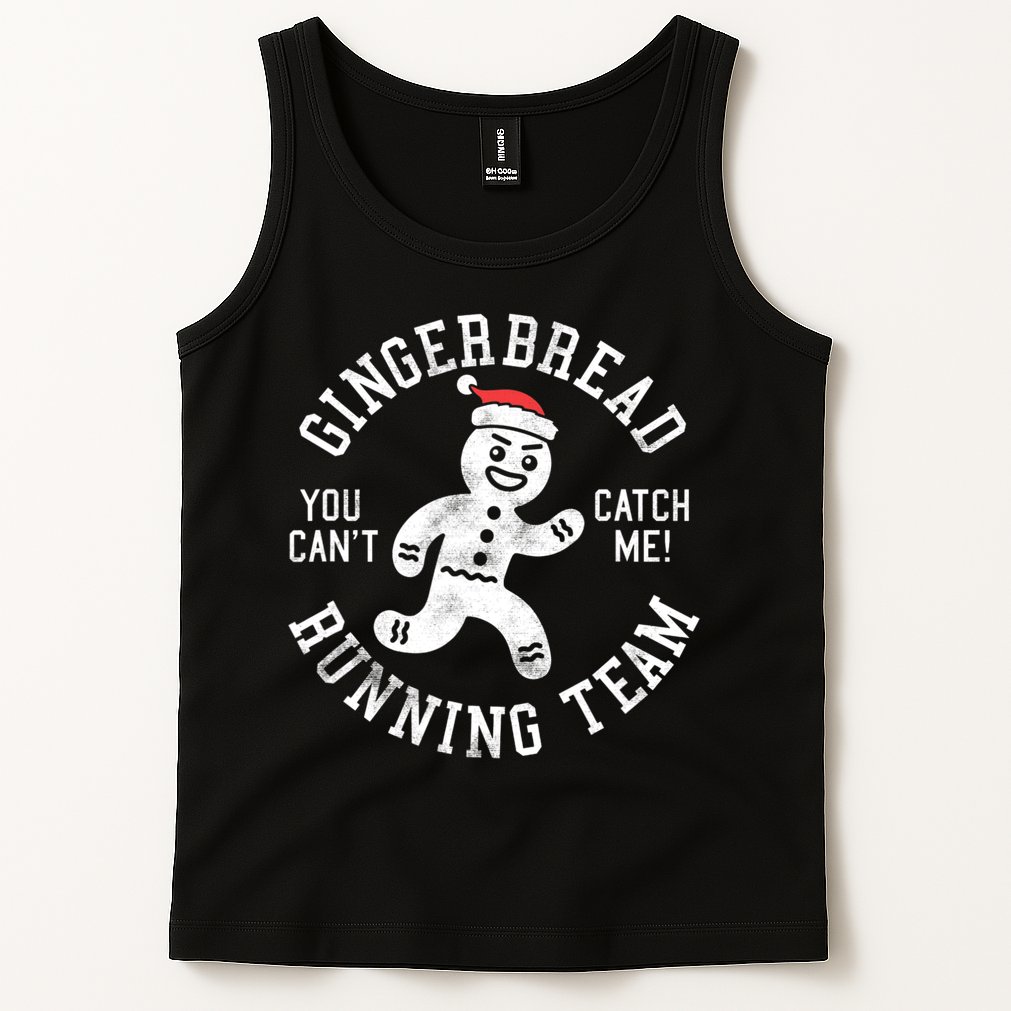 Trendy Gingerbread Running Team Christmas Humor Tank Top