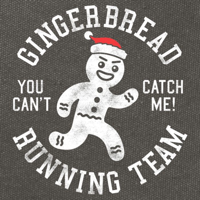 Trendy Gingerbread Running Team Christmas Humor Cotton Canvas Backpack