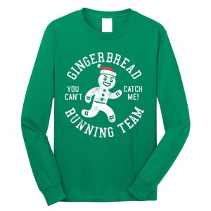 Trendy Gingerbread Running Team Christmas Humor Long Sleeve Shirt