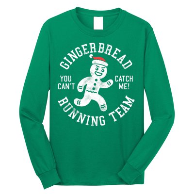 Trendy Gingerbread Running Team Christmas Humor Long Sleeve Shirt