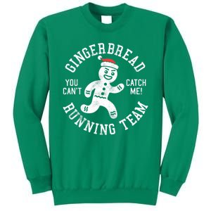 Trendy Gingerbread Running Team Christmas Humor Sweatshirt