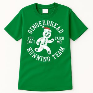 Trendy Gingerbread Running Team Christmas Humor Tall T-Shirt