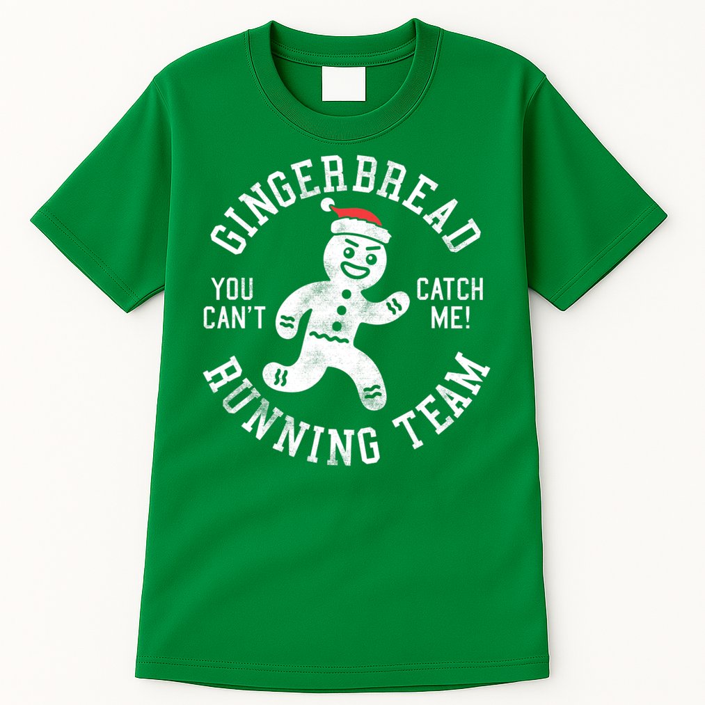 Trendy Gingerbread Running Team Christmas Humor Tall T-Shirt
