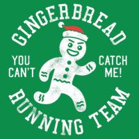 Trendy Gingerbread Running Team Christmas Humor Button
