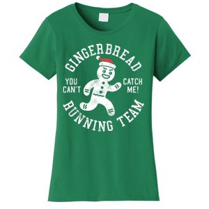 Trendy Gingerbread Running Team Christmas Humor Women's T-Shirt