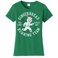 Trendy Gingerbread Running Team Christmas Humor Women's T-Shirt