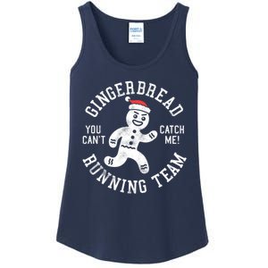 Trendy Gingerbread Running Team Christmas Humor Ladies Essential Tank