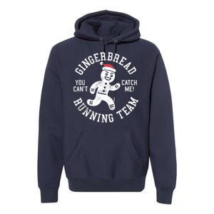 Trendy Gingerbread Running Team Christmas Humor Premium Hoodie