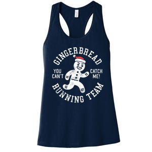 Trendy Gingerbread Running Team Christmas Humor Women's Racerback Tank