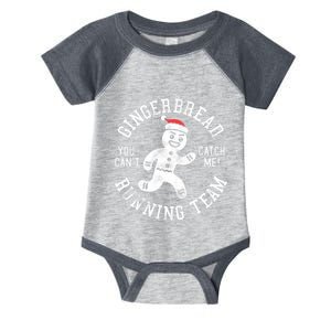 Trendy Gingerbread Running Team Christmas Humor Infant Baby Jersey Bodysuit