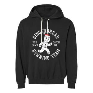 Trendy Gingerbread Running Team Christmas Humor Garment-Dyed Fleece Hoodie