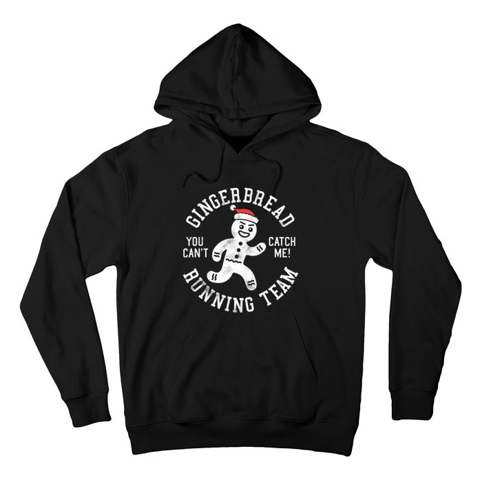 Trendy Gingerbread Running Team Christmas Humor Hoodie