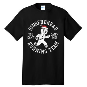 Trendy Gingerbread Running Team Christmas Humor Tall T-Shirt