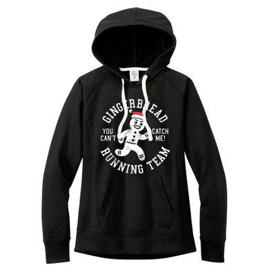 Trendy Gingerbread Running Team Christmas Humor Women's Fleece Hoodie