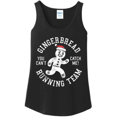 Trendy Gingerbread Running Team Christmas Humor Ladies Essential Tank