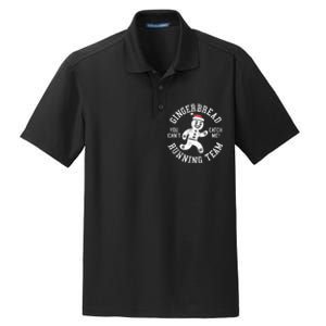 Trendy Gingerbread Running Team Christmas Humor Dry Zone Grid Polo