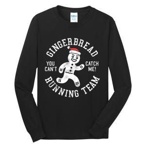 Trendy Gingerbread Running Team Christmas Humor Tall Long Sleeve T-Shirt