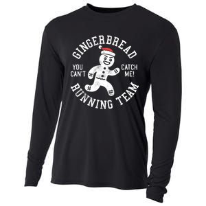 Trendy Gingerbread Running Team Christmas Humor Cooling Performance Long Sleeve Crew