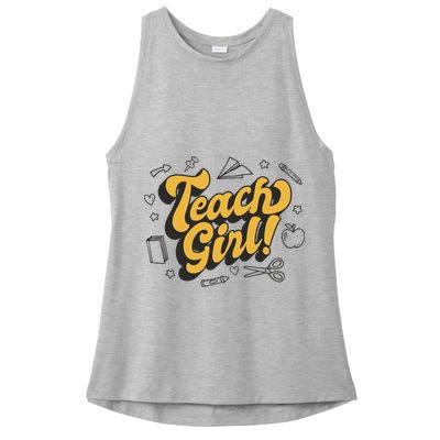 Teach Girl Retro Cute Gift For Teacher Ladies PosiCharge Tri-Blend Wicking Tank