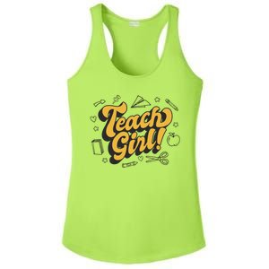 Teach Girl Retro Cute Gift For Teacher Ladies PosiCharge Competitor Racerback Tank