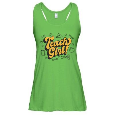 Teach Girl Retro Cute Gift For Teacher Ladies Essential Flowy Tank