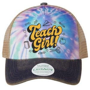 Teach Girl Retro Cute Gift For Teacher Legacy Tie Dye Trucker Hat