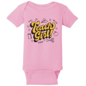 Teach Girl Retro Cute Gift For Teacher Baby Bodysuit