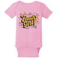 Teach Girl Retro Cute Gift For Teacher Baby Bodysuit