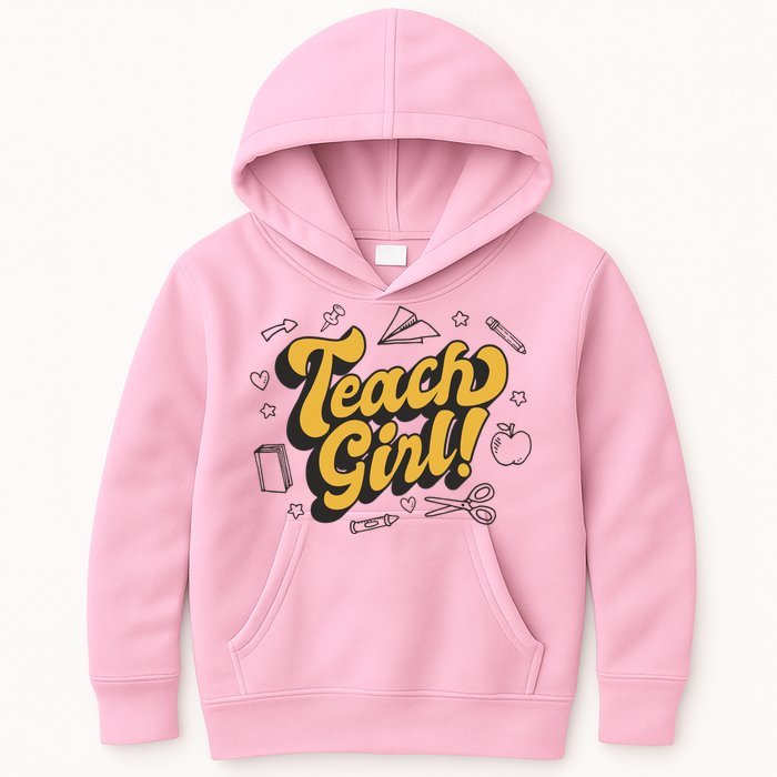 Teach Girl Retro Cute Gift For Teacher Kids Hoodie