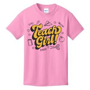 Teach Girl Retro Cute Gift For Teacher Kids T-Shirt