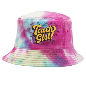 Teach Girl Retro Cute Gift For Teacher Tie-Dyed Bucket Hat