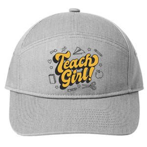 Teach Girl Retro Cute Gift For Teacher 7-Panel Snapback Hat