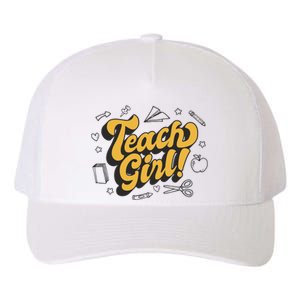 Teach Girl Retro Cute Gift For Teacher Yupoong Adult 5-Panel Trucker Hat