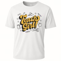 Teach Girl Retro Cute Gift For Teacher Cooling Performance Crew T-Shirt