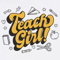 Teach Girl Retro Cute Gift For Teacher Cooling Performance Crew T-Shirt
