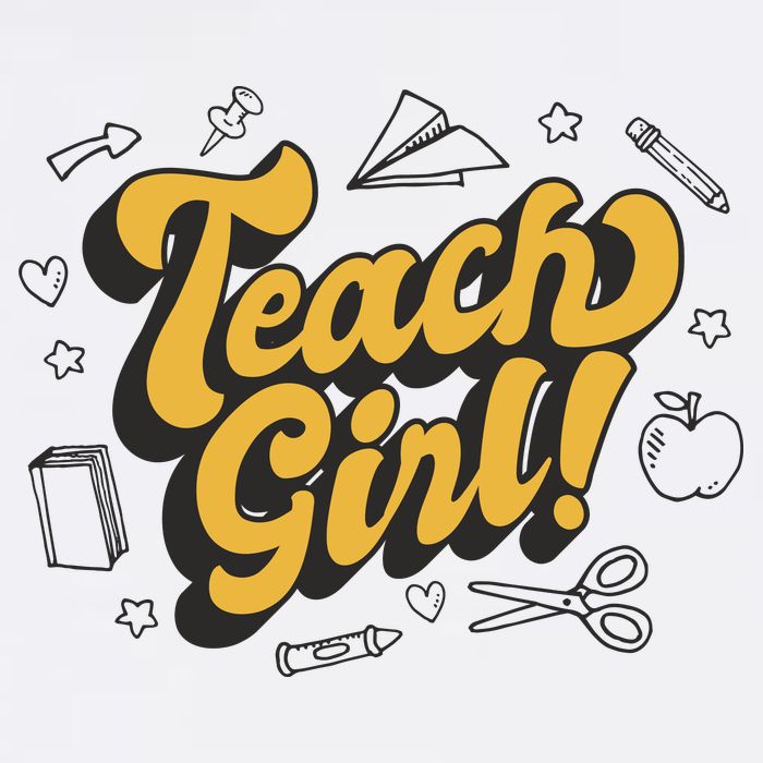 Teach Girl Retro Cute Gift For Teacher Cooling Performance Crew T-Shirt