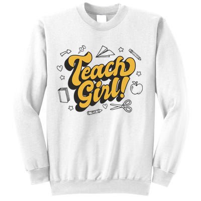 Teach Girl Retro Cute Gift For Teacher Sweatshirt