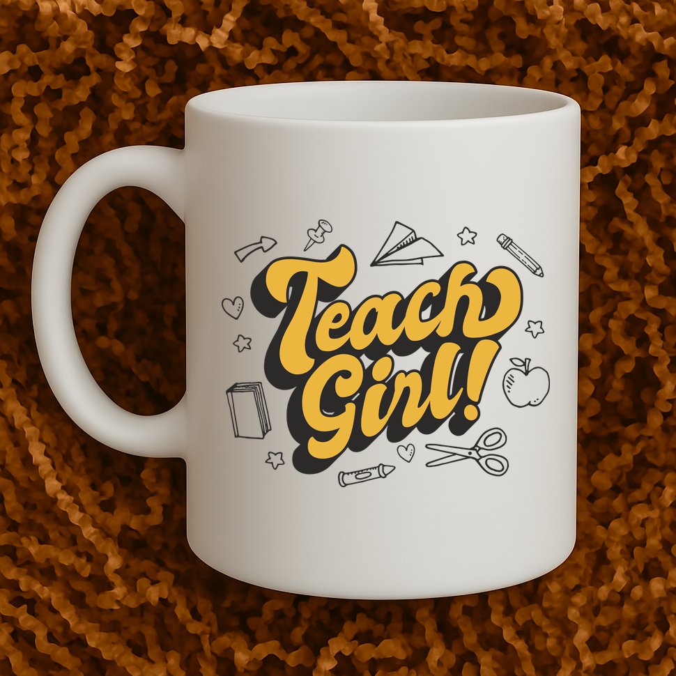 Teach Girl Retro Cute Gift For Teacher Mug
