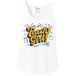 Teach Girl Retro Cute Gift For Teacher Ladies Essential Tank