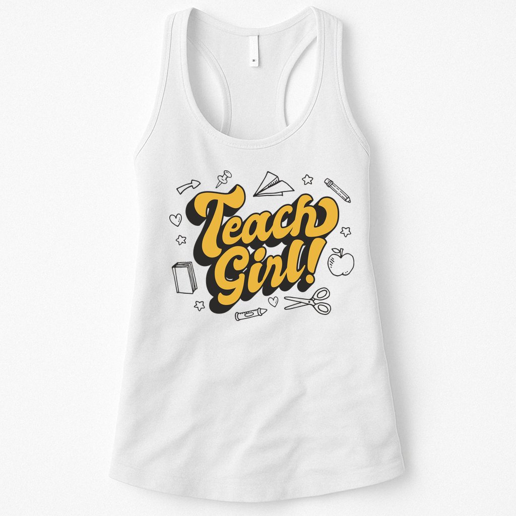 Teach Girl Retro Cute Gift For Teacher Womens Tank Top