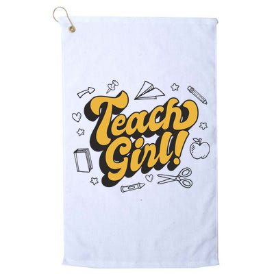 Teach Girl Retro Cute Gift For Teacher Golf Towel