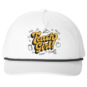 Teach Girl Retro Cute Gift For Teacher Snapback Five-Panel Rope Hat