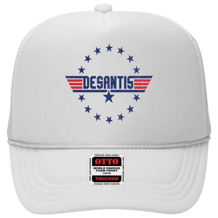 Top Gov Ron Desantis High Crown Mesh Back Trucker Hat