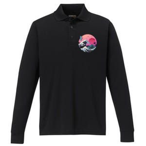 The Great Retro Wave Copy Performance Long Sleeve Polo